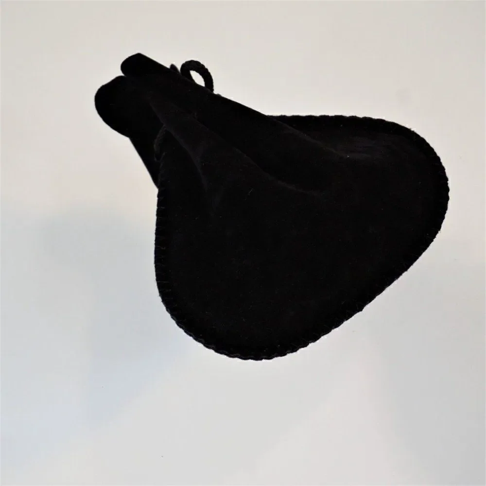 Flocked Velvet Jewelry Pouch Black Drawstring Dust Bag Gift Bag